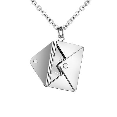 China The Other Europe And The United States Border Envelope Necklace Love Letter Envelope Pendant Titanium Steel Creative Niche for sale