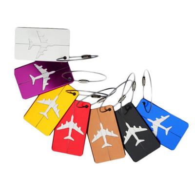 China Wholesale Custom Logo Metal Luggage Tag For Airplane Travel Aluminum Tag Luggage Shape Promotion Gifts Suitcase Gift for sale