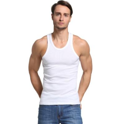 China Plain Anti-Shrink Design Comfortable Gym Fitted Gray Black Casual 100% Cotton Mens White Tank Top Wear for sale