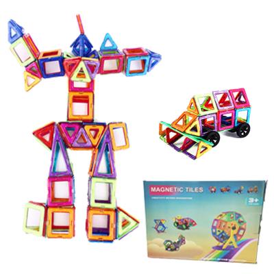 China Plastic Chinese Manufacturer 151Pcs 6.5cm Intelligent Building Magnetic Toys Colourful Magnetic Tiles Magnetic Blocks for sale