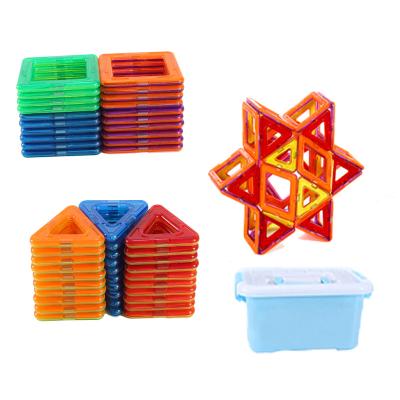 China Plastic New Product 100Pcs 6.5cm Educational Magnet Building Toys Magnetic Tiles Magnet Blocks for sale