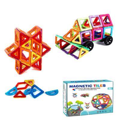 China Plastic Best Sell 122Pcs 5.5cm Educational Magnetic Building Blocks For Kids Magnetic Tiles Magnetic Blocks for sale