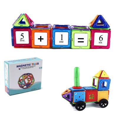 China Plastic Recommend 62Pcs 6.5cm Colourful Learning Toys For Kids Magnetic Sheets Magnet Toys Magnetic Blocks for sale