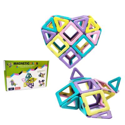 China Parent-kids Interactive Chinese Manufacture Wholesale 70P Upgraded Magnetic Blocks Building Tiles STEM Toys for Kids Magnetic Tiles for sale