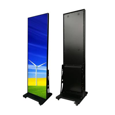 China P3.076 indoor mirror led screen digital advertising board mobile led screen led poster for sale