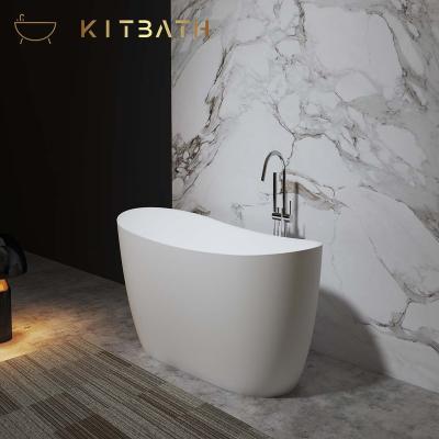 China Solid Outdoor Stone Bathtubs Matte White Freestanding Portable Bathtub Bathtubs from KITBATH for sale