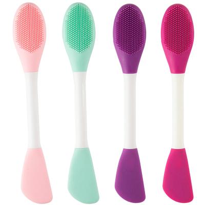 China For commercial & Silicone Home Use Double Side Brush Detergent Pore Remover Cleaning Facial Massage Exfoliating Face Care for sale