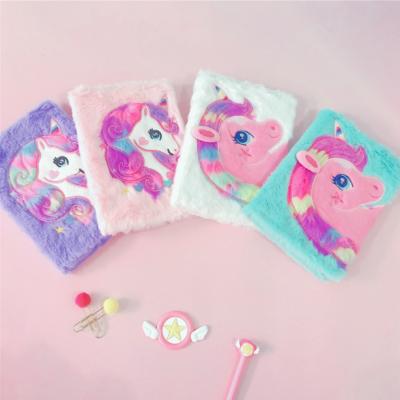 China Printed Designs Cute Color Diary Notebook Cute Cartoon Color Girl Gift Plush Stuffed Animal Custom Notebook for sale