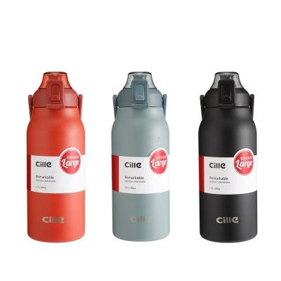 China PORTABLE High Quality Double Wall 1.3/1.7L Large Mouth Wall Fitness Sports Stainless Steel Vacuum Bottle for sale