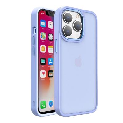 China Shockproof Shockproof Frosted Back Cover for iPhone 14 Pro Transparent Matte Hard Case for iPhone 14 13 12 11Pro Max Case with Metal Frame for sale