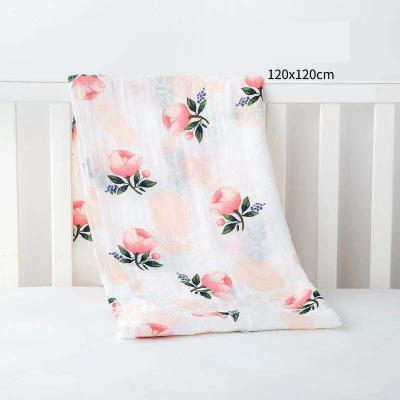 China PLHMIA Lovely Nondisposable Folding Blankets Cotton Baby Wrap Muslin Wrap Baby Wrap Blankets for sale