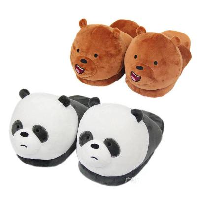 China Fashion Trend Manufacturer Supply Cheap Warm Soft Plush Cartoon Animal Customized Indoor Home Slippers for sale