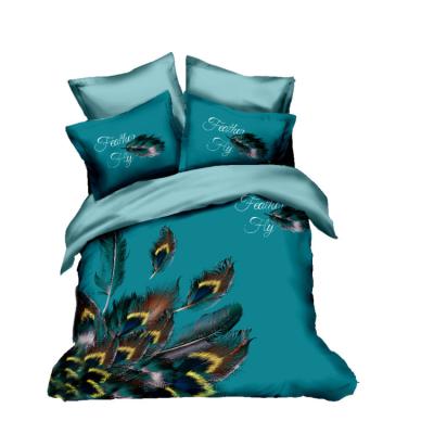 China Disposable Factories For Sale 3D Digital Printing Bedding Sets Feather Printed Duvet Cover Sets For Home Textile Products for sale