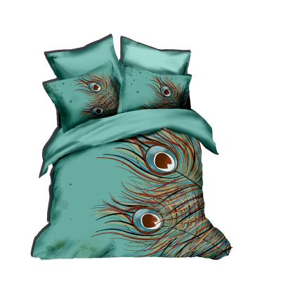 China Duvet Cover Sets Disposable Bedding 3d Printed Peacock Feather Bedding Set for sale