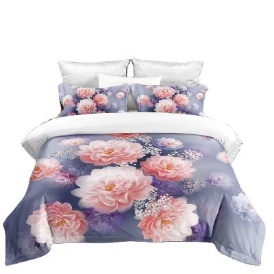 China Disposable High Quality Flower Pattern 3D Printed Comforter Cover Pillowcase Bedding Set Sheet 3 Piece Set for sale