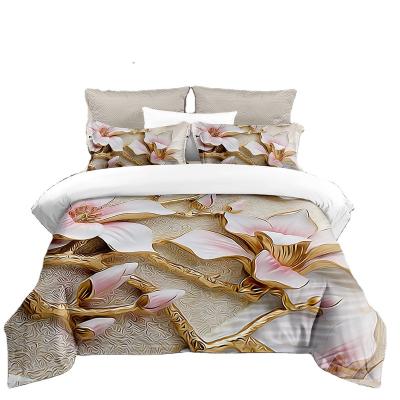 China Disposable factories for sale high quality3D digital printing floral bedding sets duvetcover 3pcs sets for home textile products for sale