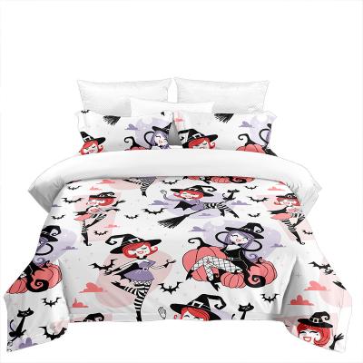 China Unique Cartoon Design 100% Polyester Halloween Cartoon Duvet Sets 3pcs Bedding Sets For Kids And Adults Bedding Room for sale