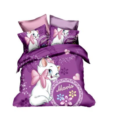 China Disposable Factories For Sale Lovely Cartoon Cat 3D Printed Digital Printing 3pcs Duvet Cover Sets For Home Textile Products for sale