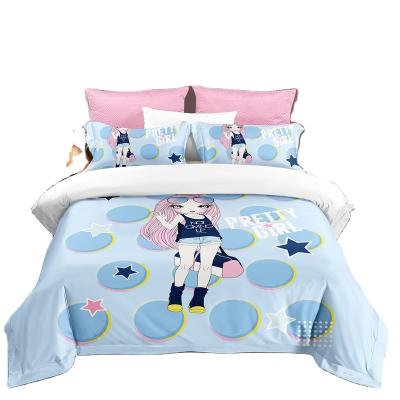 China 3D Design Disposable Unique Bedding Set 3pc Digital Printing Duvet Cover Sets 100% Polyester Cartoon Bedding Sets For Girl's Bedroom for sale