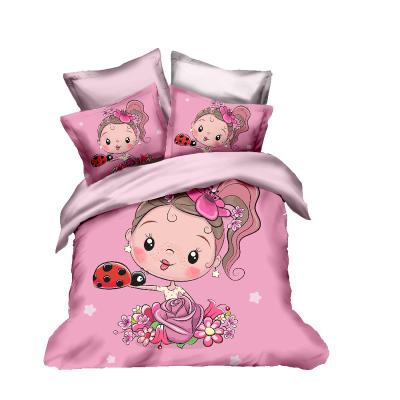 China Disposable Luxury Lovely Little Princess Printed Digital Products 3D Printing 3pcs Bedding Sets For Kids Bedroom for sale