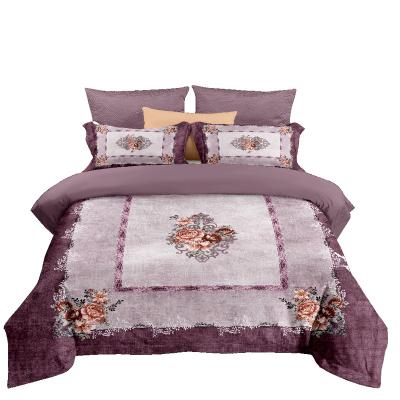 China Disposable Luxury Bedding Set 3 Pcs Cheap Bedding Set Natural Printing Comforter Cover for sale