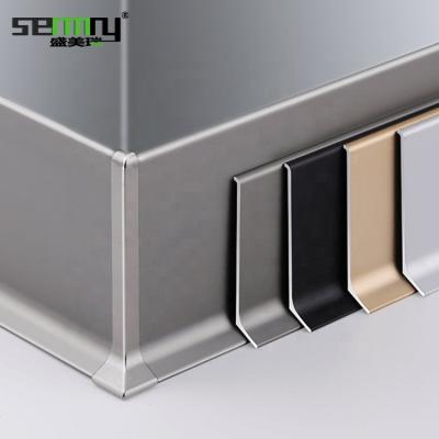 China Modern Free Sample Hot Brushed Aluminum Alloy Skirting Board Waterproof Wall Flooring Aluminum Alloy Skirting Board for sale