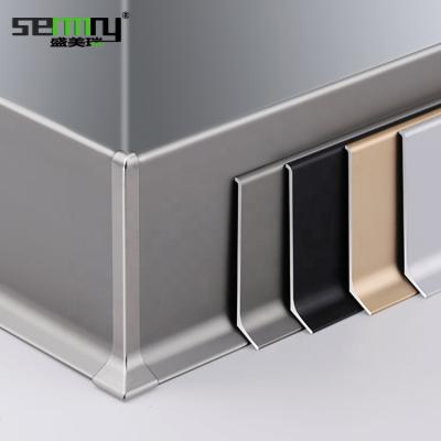 China Waterproof Aluminum Extrusion Floor Tile Level Modern Hot Brushed Aluminum Alloy Baseboard for sale