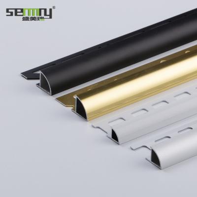 China Modern Decorative Aluminum Tiles Flooring Accessories Strips Trim Brushed Champagne Customized Color for sale