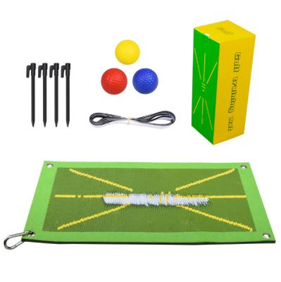 China MatGolf Training Mat Manufacturer Mini Golf Rubber Anti-Slip Trajectory Display Practice Anti-Slip Hitting Mat Golf Swing Trainer Pra for sale