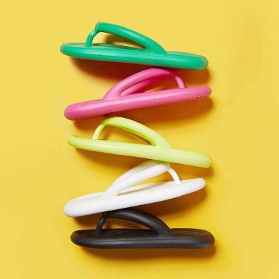 China Damping Flat Non-slip Soft Bottom Ladies Jelly Color Flip Flops Sandals Eva Slippers For Unisex Summer Fashion Beach Light Wear for sale