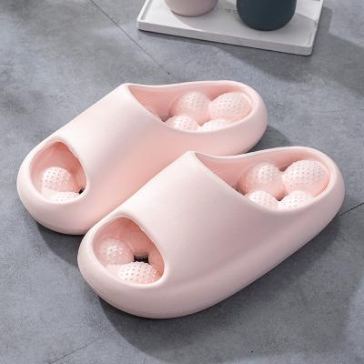 China Cushioning 2023 new summer sandals step on the bathroom indoor home female bath massage sense slippers couples shit non-slip shoes for sale