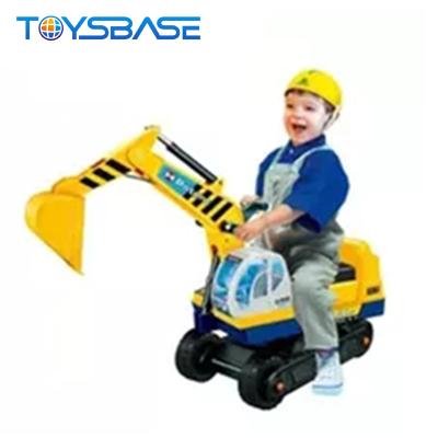 China Bring the Fun to Kids Excavator Digger Scooter Pulling Cart Kids Ride on Car with Pretend Play Construction Truck Toy for sale