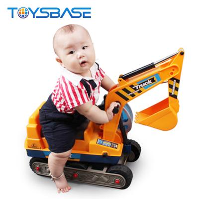 China Ride On Toy Excavator Digger Scooter Pulling Cart Kids Ride On Car With Pretend Play Construction Truck Toy for sale