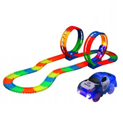 China Hot Product Plastic Children's Toy Slot Turn Slot Toy Car Track Set, 1/24 Diecast Racing Car Racing Track for sale