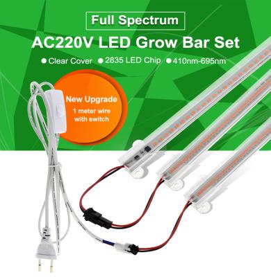 China LED Grow 220V Full Spectrum LED Light Bar Lamp For Plants High Luminous Efficacy 8W 50/30cm For Grow Tent Greenhouses Flowers M293 for sale