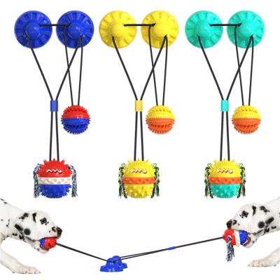 China Suction Cup Suction Cup Tug Dog Toy With Viable Elastic Tooth Ropes Push Cup Cleaning Chew Playing Puppy Cats Toys Dog Tug Toy for sale