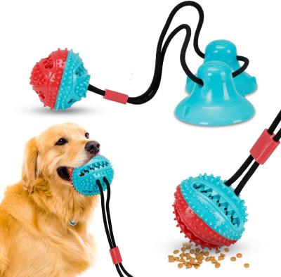 China Viable Dual Suction Cup Dog Toys Molar Removers With Food Function Dog Chew Dispensing Toy For Teeth Cleaning Dog Puppy Supplies for sale