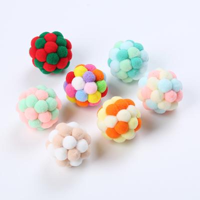 China Mouse Toy Planet Ball Pet Supplies L958 Cat Toy Colorful Handmade Bouncy Ball Kitten Toys Plush Pet Bell Ball for sale