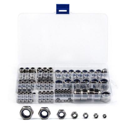 China General Industry 250pcs Hex Nut Assortment Stainless Steel Hex Nuts 304 Set Metal Screw Nut For Bolts Used For Tools for sale