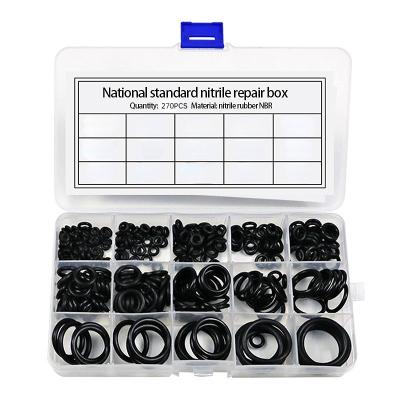 China Wholesale 270PCS O Ring Set Machinery 270PCS O Ring Set High Temperature Wear Resistance Corrosion Liquid Plug Gasket Black Sealed for sale