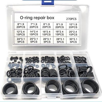 China 270PCS Automotive O Ring Combination Pad Wholesale Nitrile Silicone Repair Box O Ring Repair Box /box O Ring Fluorine Glue Repair Box for sale