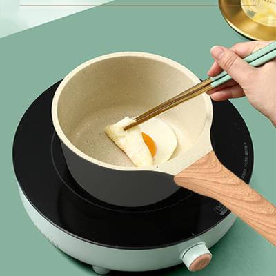 China Good Quality Viable Wholesale Pre-Seasoned Kitchen Cooking Ware Milk Pot Pan Marble Stone Non Stick Milk Pot for sale