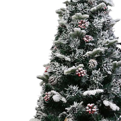 China Decorative Chirstmas Decor Luxury Mixed Leaf Christmas Tree with Pine Cone and Red Berries for sale