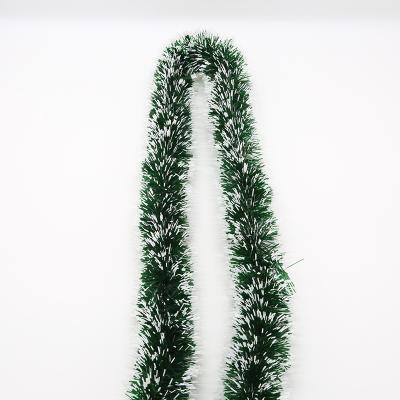 China Durable Dark Green With White Border Wholesale Braid Garland For Christmas Party Decoration for sale