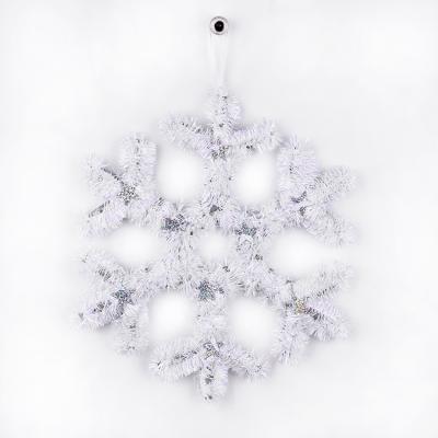 China Durable Plastic 3D Glitter Frame Snowflake Tinsel Christmas Ornament for sale