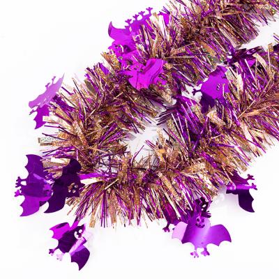 China Wholesale Garland Wreath Laser Bat Laser Xmas Xmas Home Party Hanging Ornaments Durable Purple Christmas Decoration for sale