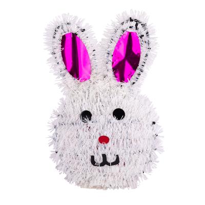 China Factory Outlet Durable Hanging Garland 32*21CM Large Bunny Head Easter Decoration Pet Metal Wire Garland for sale