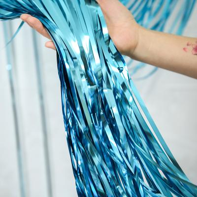 China Durable Wholesale Curtain Foil Tinsel Garland Metallic Tinsel Foil Fringe Curtain Backdrops For Party for sale