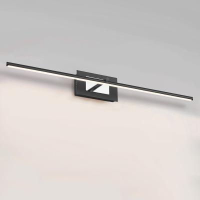 China Super Narrow Lamp Head with Waterproof Makeup LED Vanity Mirror Light Black Wall Structure Bathroom Mirror Light for Home Use or Hotel Bathroom Light Fixtures for sale