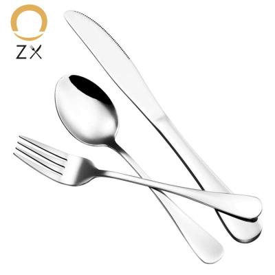 China Sustainable Hot Sale Stainless Steel Metal Matte Solid Silver Plated Portable Cutlery for sale